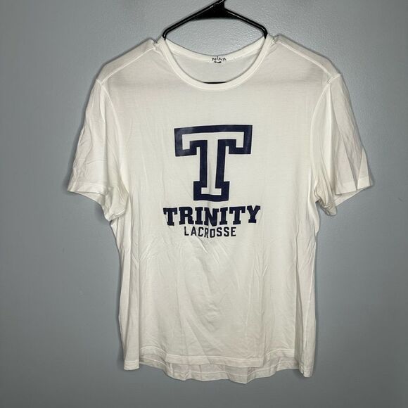 Lululemon women’s Trinity College Lacrosse Basic tee White Sz Large - Picture 1 of 3